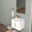 Meuble-lavabo mural avec lavabo et miroir, portes doubles, charnières à fermeture en douceur, lavabo en céramique, assemblage facile, poignées longues, rangement généreux