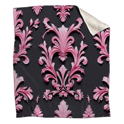 Pink Ornate Floral Blankets