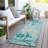 Washable Floral Indoor / Outdoor Rug-1336922804