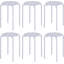 Stackable White Metal Accent Stool Set of 6 – Heavy Duty Steel Round Stools for Kitchen, Dorm, Classroom, Party & Event Seating-1396414994