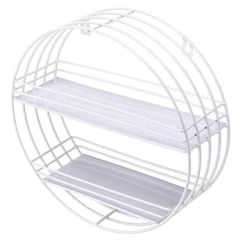 Aniaya 2 Piece Circle Metal Accent Shelf, White