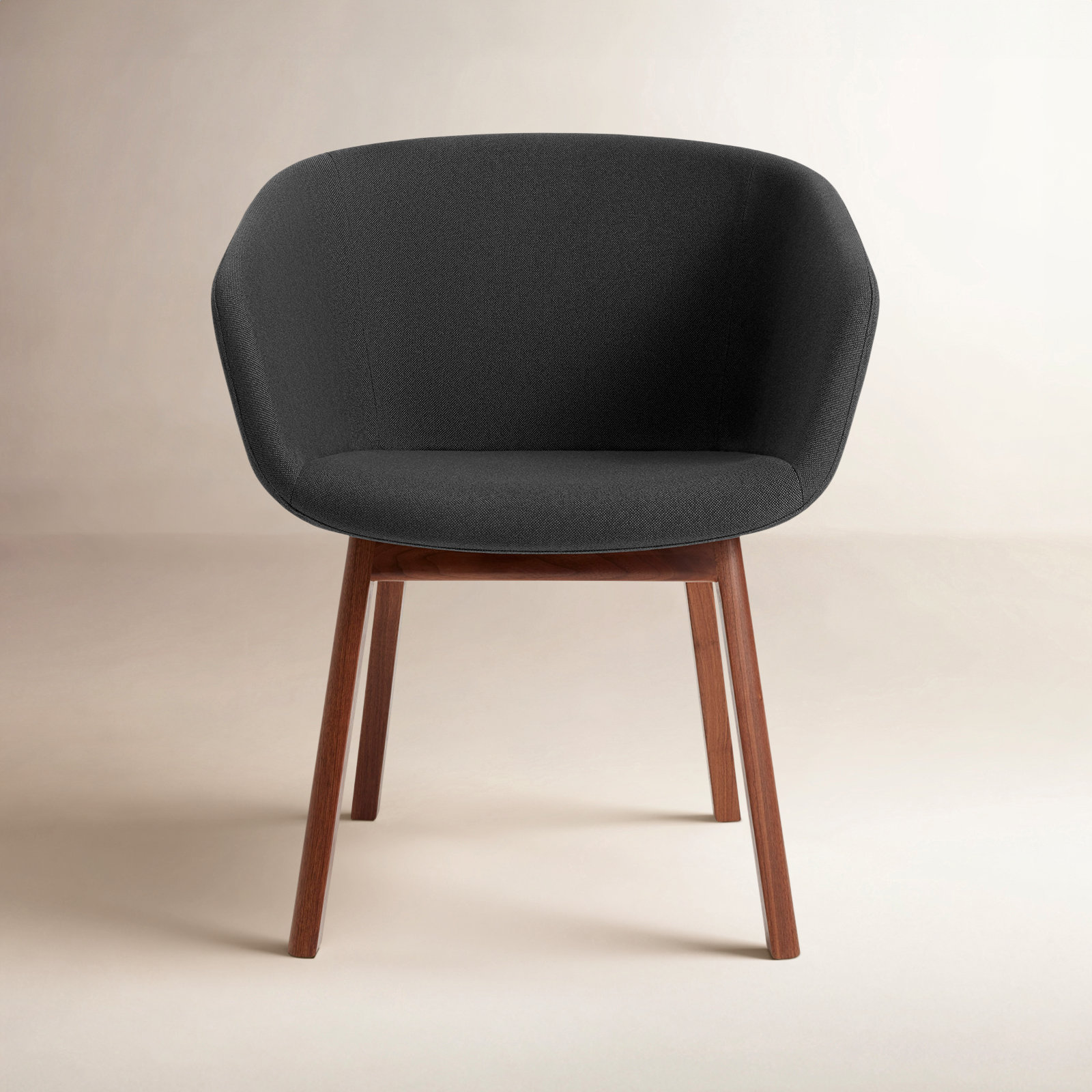 Host Task Chair Storm Velvet, Walnut, Maharam Meld in Panda