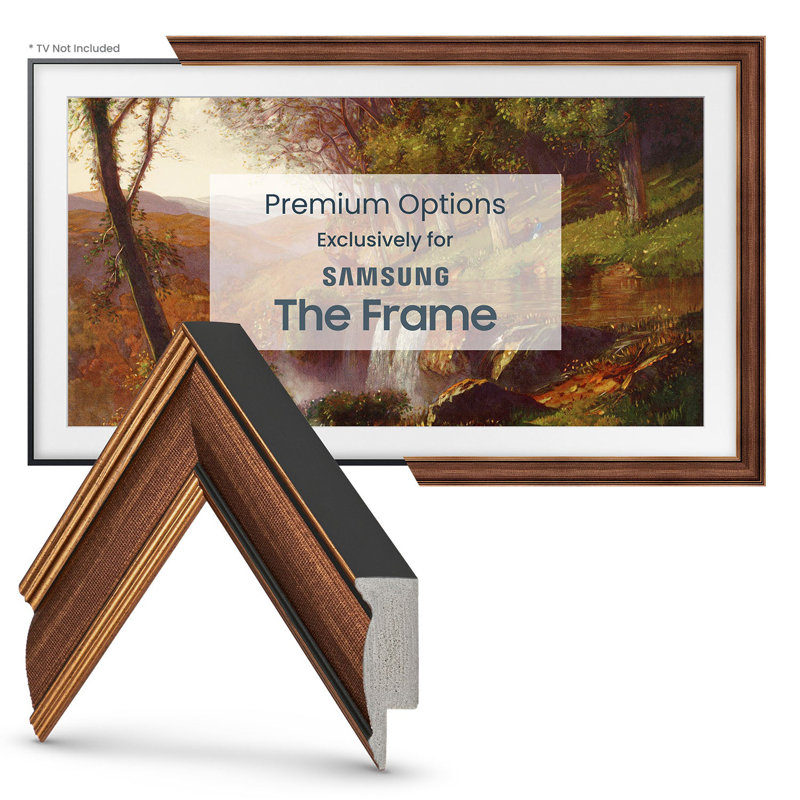 Slim Industrial Deco TV Frame For Samsung Frame TV and Frame Pro, 32", Copper