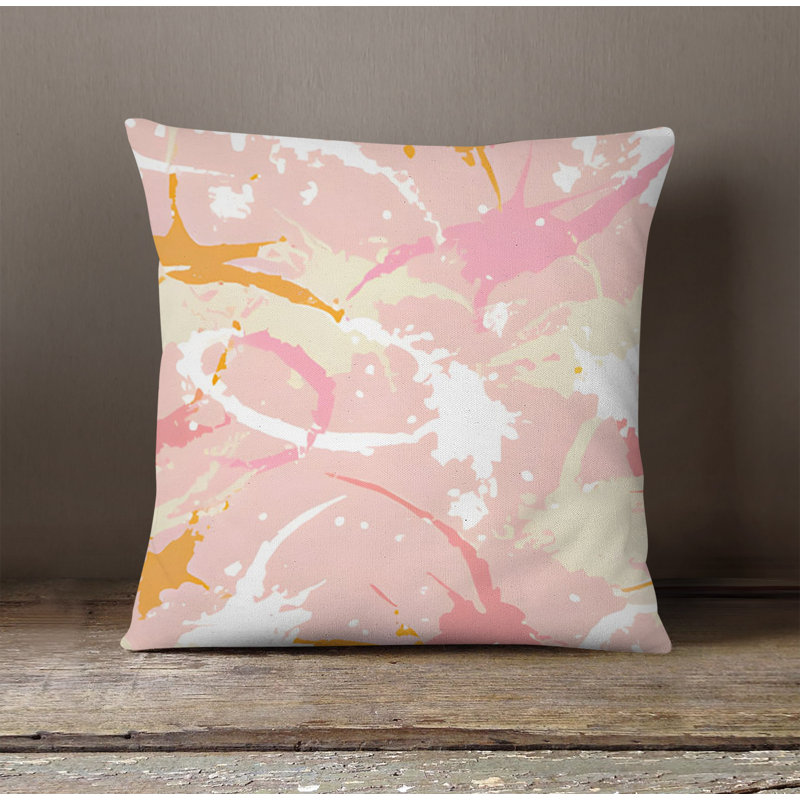 Throw Pillow With Insert, Pink Abstract 5, 18"H x 18"W