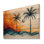 «Desert Blossom Of Sunrise Colors Plam Trees I», art mural bois de palmiers et de palmiers