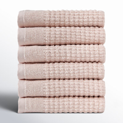 Earline 6 Piece Turkish Cotton Washcloth Towel Set