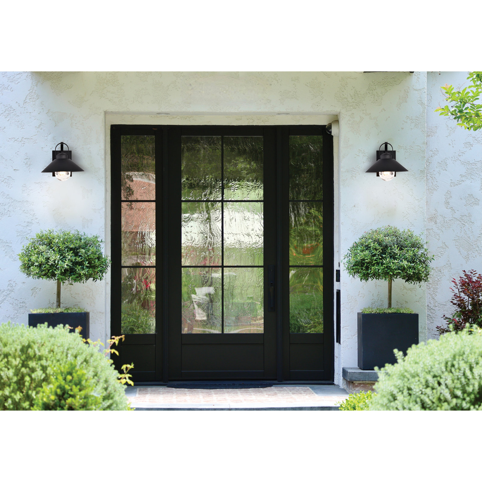 Andren Outdoor Wall Lantern, Black, Black, 8.88'' H x 10'' W x 11'' D