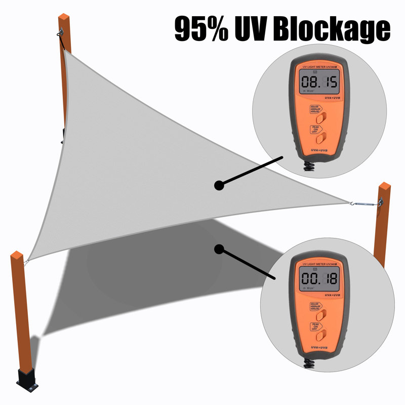 16 ft Grey Triangle Sun Shade Sail Canopy Fabric
