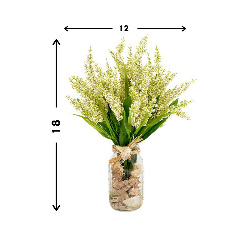 Arrangements floraux en pot Mason, Crème