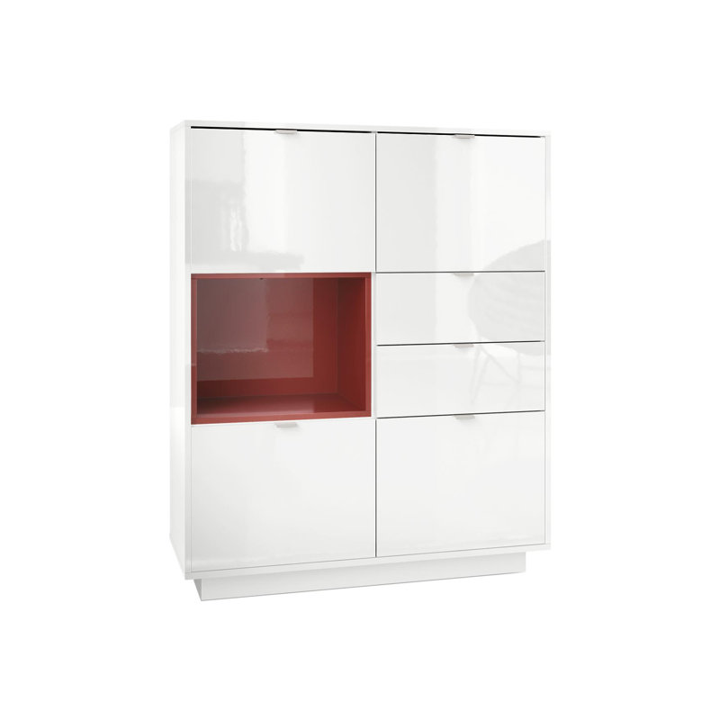 Highboard Mcclung, Burgundy (glossy), No
