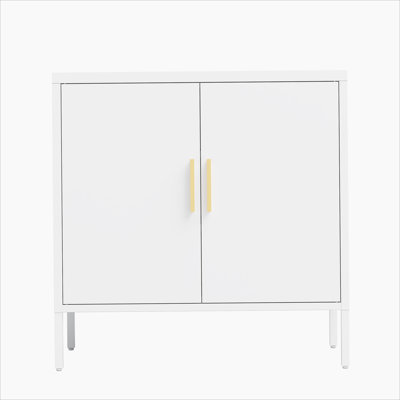 Metal Storage Cabinet with 2 Doors and 2 Adjustable Shelves, Steel Garage Storage Cabinet by Latitude Run