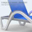 Chaise longue de patio en aluminium textilène bleu avec accoudoirs réglables simples pour l'extérieur