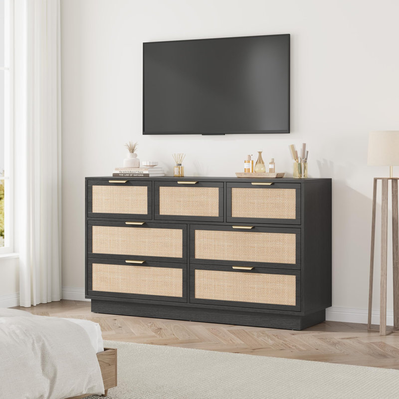 Commode 7 tiroirs Modern, Noir