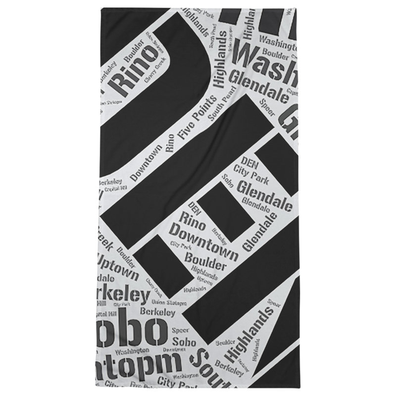 Bath Towel, Black, Microfiber, Denver
