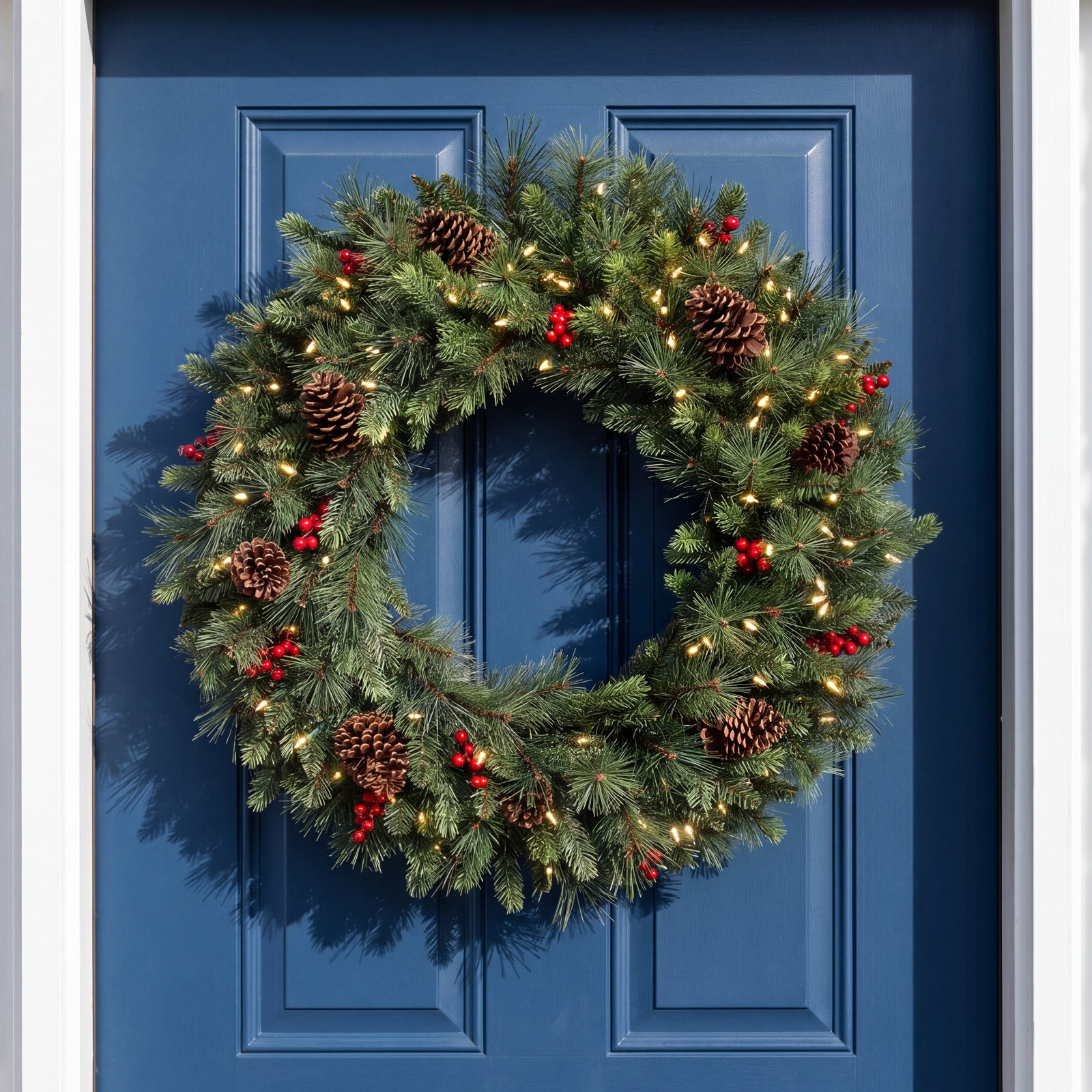 Pvc Greenery 36" Pre-Lit Fir Wreath