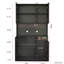 Armoire de chambre Alice de 69,63 po de hauteur, noir. 6 portes, 1 tablette ouverte, tiroir. Pour une armoire haute et élégante. Noir. Matériau. Fonctionnel moderne-121507199