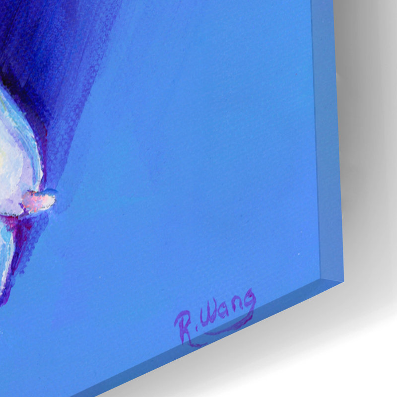 «White English Bulldog» par Rebecca Wang, art mural en verre acrylique, H 24 po x l 16 po x P 0,2 po