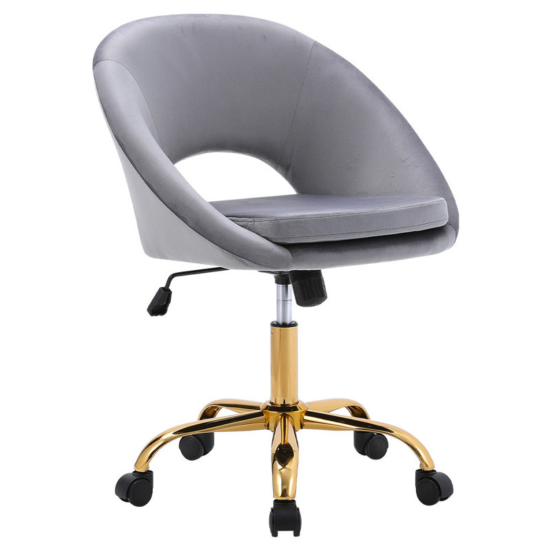 Airyona Velvet Office Chair, Grey
