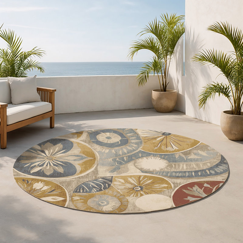 Tapis intérieur et extérieur Vibrant Dash, Rond 5 pi