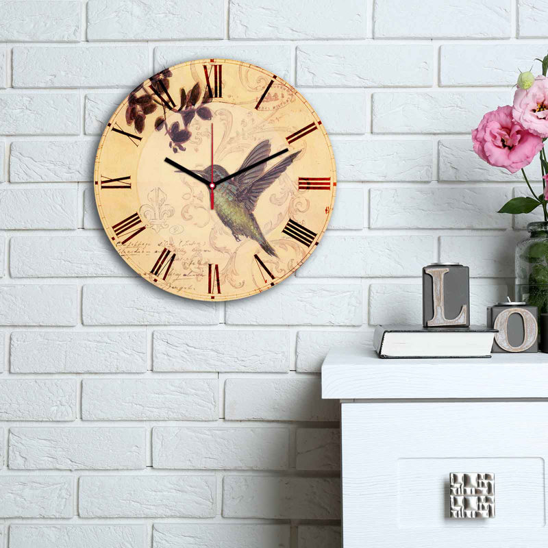 Horloge murale élégante Elegant, 11,8 pouces de diamètre | 100% panneau de fibres à densité moyenne avec une épaisseur de 0,2 pouce | Design élégant pour la maison ou le bureau | La montre moderne ajoute de la sophistication à n'importe quel espa