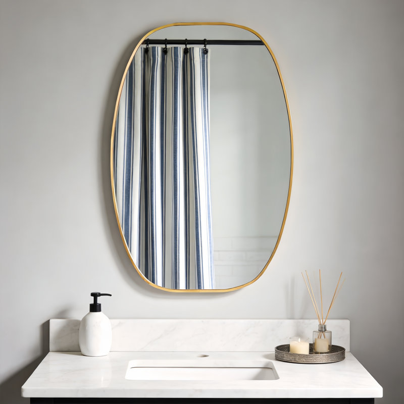 Miroir de salle de bain mural 24 po x 36 po, 36 po x 24 po, Doré