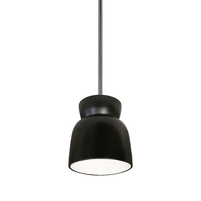 (6) Luminaire suspendu en forme de sablier, Nickel brossé, Noir mat carbone
