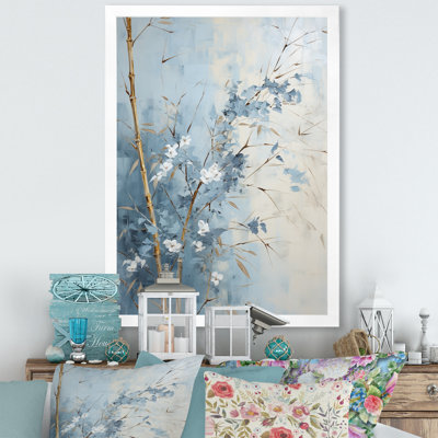 Reproduction d'art sur toile de bambou bleu et blanc Zen Moment_106592
