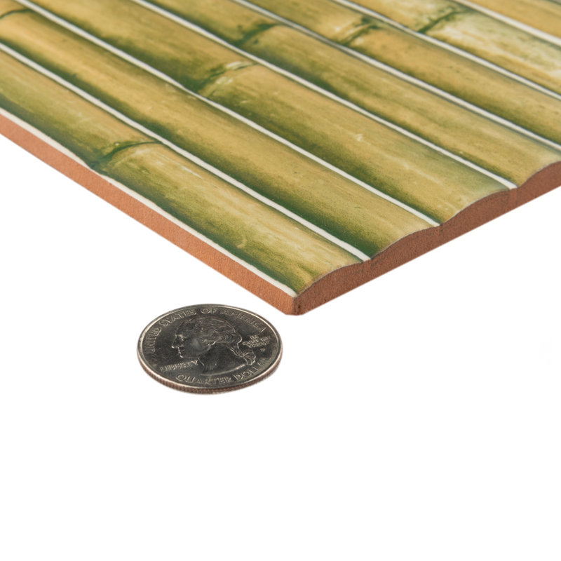 Bamboo 5.88'' W x 11.88'' L Tile, Matcha Green