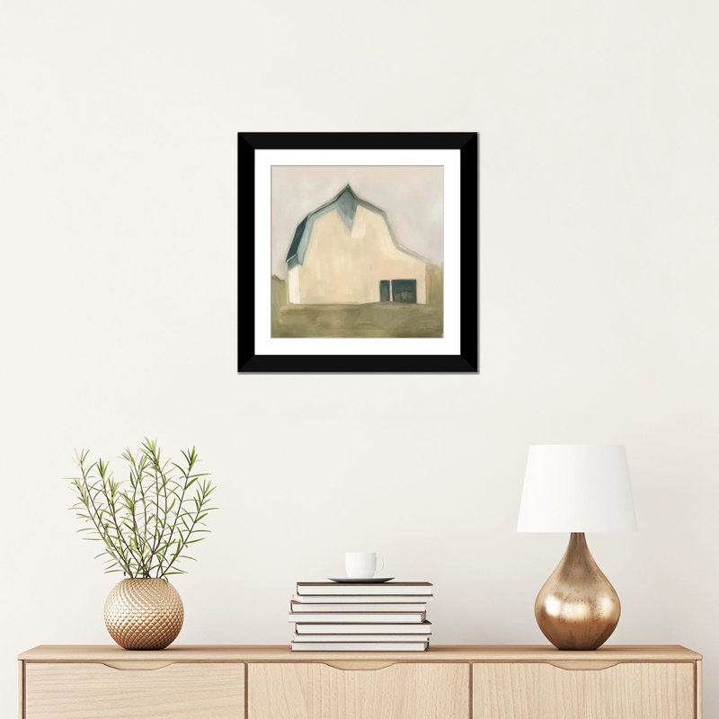 « serene grange iv », impression sur toile, Papier beaux-arts encadré noir, H 24 po x l 24 po x P 1 po, Blanc
