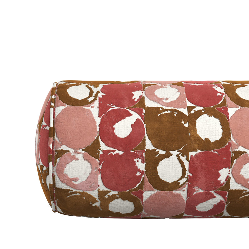 Coussin Birstall, H 9 po x l 48 po, Rose géométrique