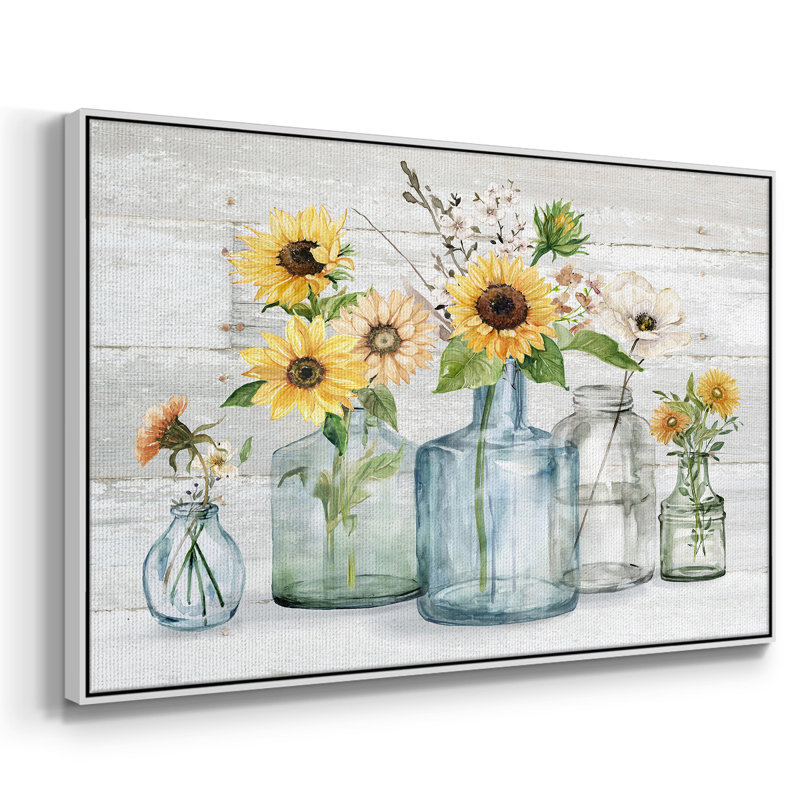 Sunflower Extravaganza, reproduction d'art sur toile, Blanc, H 27 po x l 41 po x P 2 po