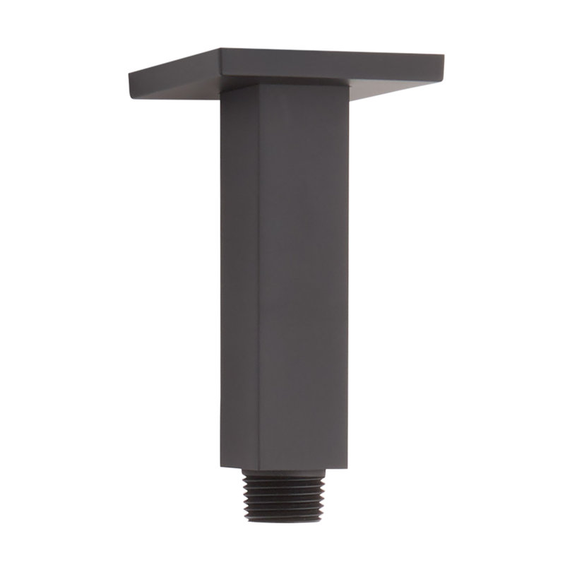 Bras de douche carré 4 po, Noir mat