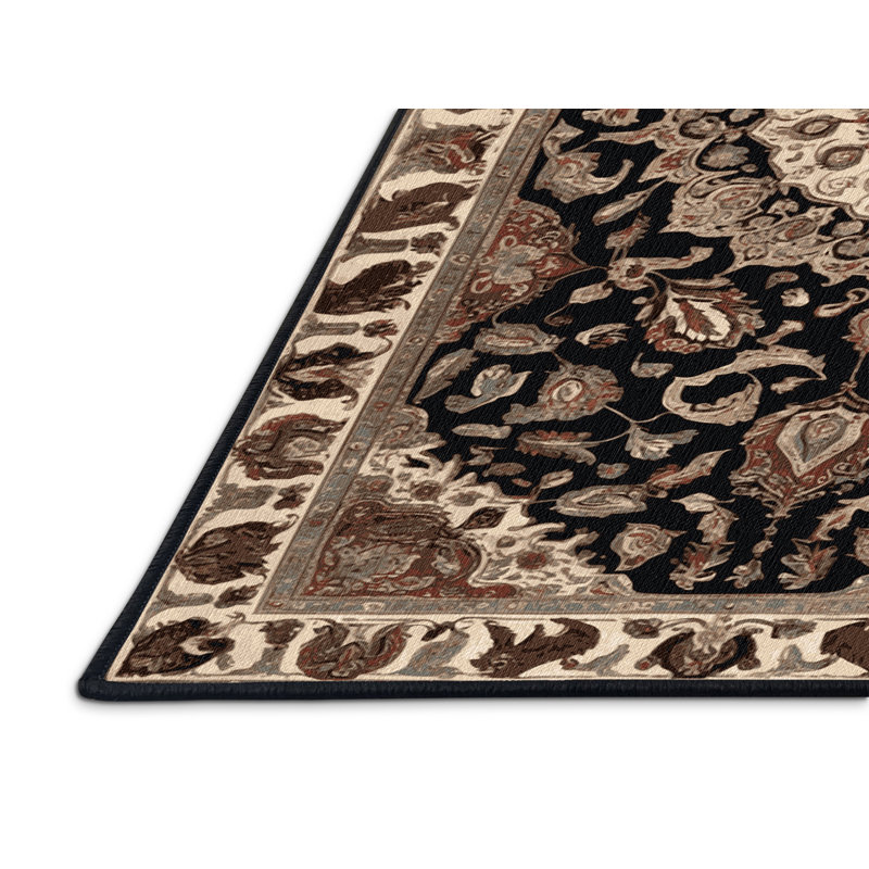 Tapis brun lavable à la machine, Rectangulaire 7 pi x 10 pi