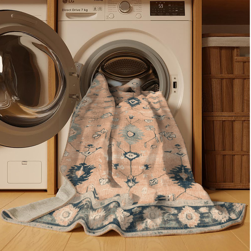 Machine Washable Overdyed Brown Area Rug, Rectangle 6' x 9'