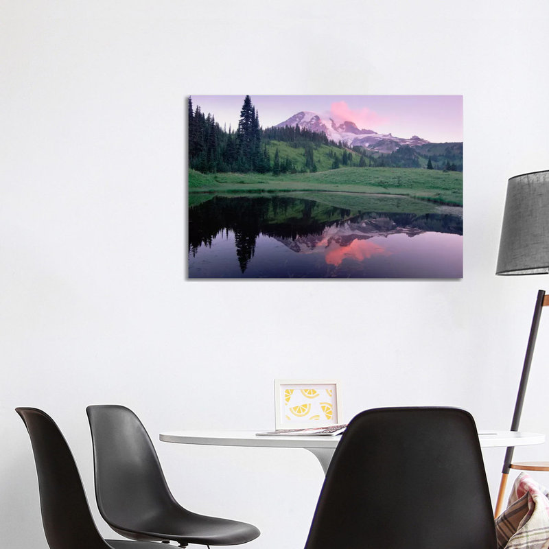 Mt Rainier Reflected In Lake, Mt Rainier National Park, Washington I by Tim Fitzharris - Wrapped Canvas Print