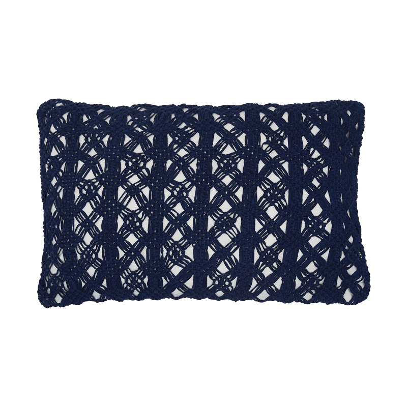 Clyde Embroidered Throw Pillow, Indigo