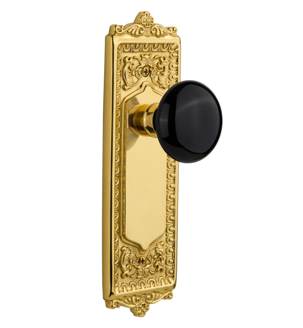 Egg & Dart Plate with Black Porcelain Door Knob Nostalgic Warehouse 