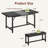 63" Dining Table Set for 4-6, Large Extendable Kitchen Table Set with 2 Upholstered Benches for 6, 3 Piece Rectangle Dining Table Set for 4 for Apartment, Saving Space-1134546654