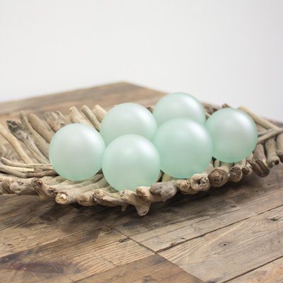 Boule de verre recyclé givré - décorative 4 po - ensemble de 6