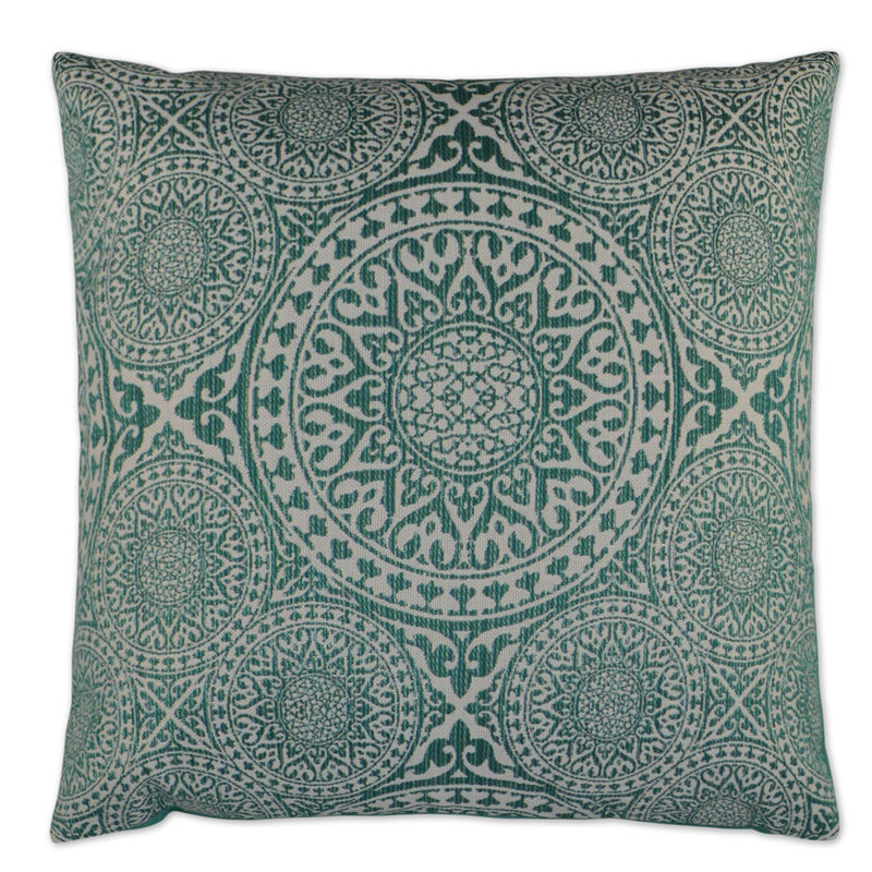 Compass Damask Outdoor Throw Pillow
