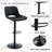 Set Of 2 Adjustable Swivel Bar Stools In Black PU Material With Footrest-173398599