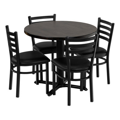 Rosy 36" Round Table Set W/ Chairs