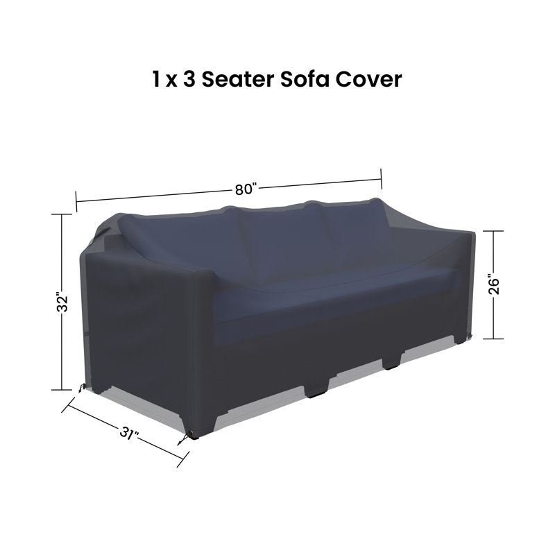 Outdoor Wicker 3-Seater Patio Sofa Cover