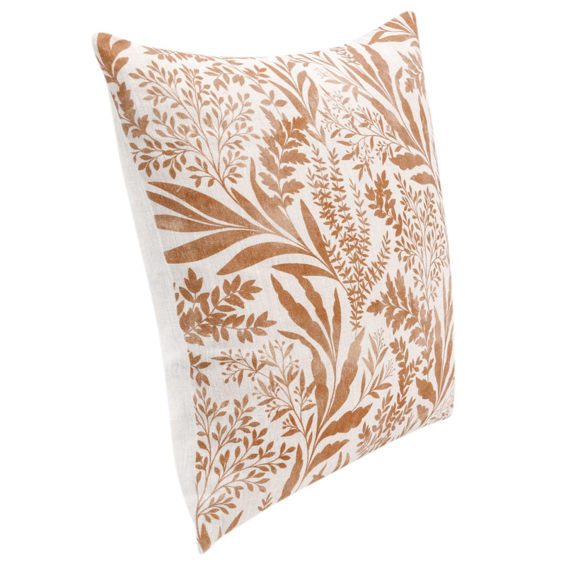 Mulberry 22" Fabric Throw Pillow in Chestnut Brown, Brown