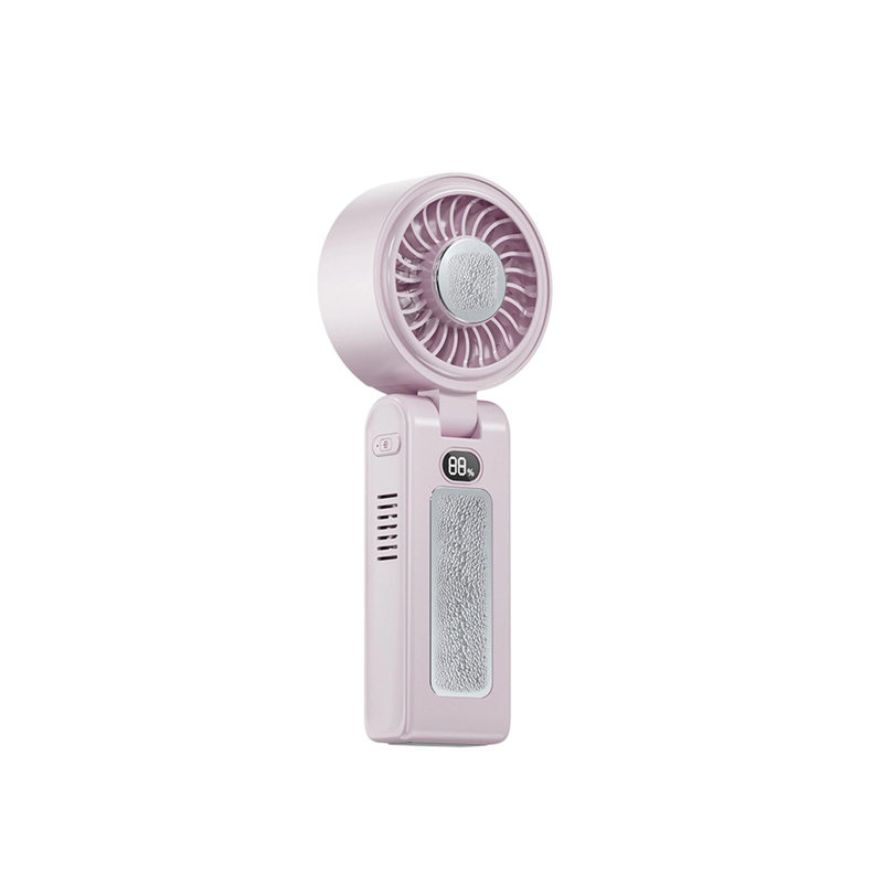 Ventilateur à main à affichage numérique de bureau à vitesse élevée kbndieu, Pink