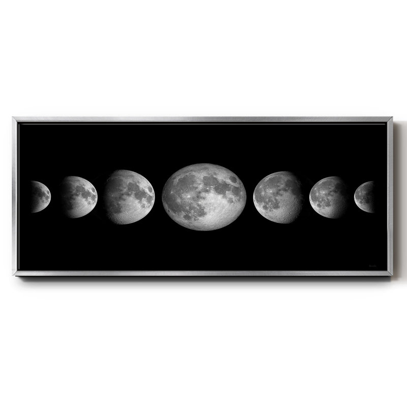 Phases lunaires, H 8 po x l 20 po x P 1,5 po, Argent