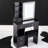 Small Space - Compatible Left Drawer Vanity Table With Cushioned Stool And Tri Color Led Mirror For Cozy Residential Quarters Desktop Stool, Touch Operated Brightness Adjustable Scale Sleeping Areas