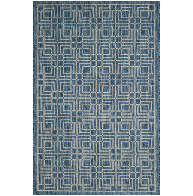 Laurence Rectangle Geometric Hand Woven Indoor / Outdoor Area Rug, Rectangle 122 x 170 cm
