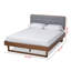 Lit plateforme double Kicki, gris foncé / brun, l 63,80 po x L 84,10 po-431426703