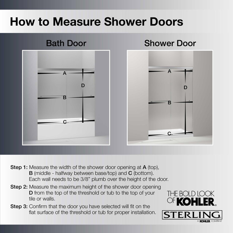 Finesse 56.62" W x 70.06" H Double Sliding Frameless Shower Door with Clean Coat Technology